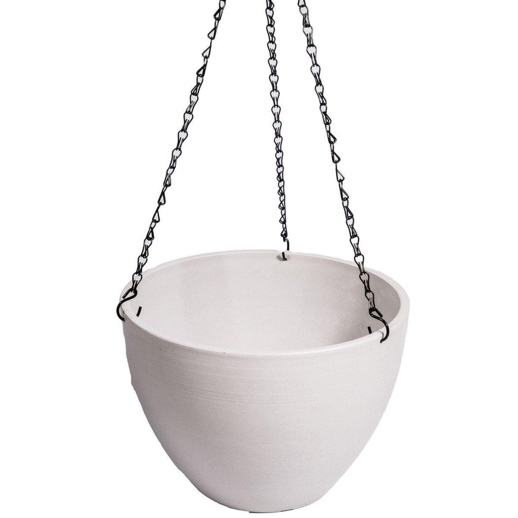 Hanging Rustic White Plastic Pot with Chain 30cm - House Things Home & Garden > Artificial Plants