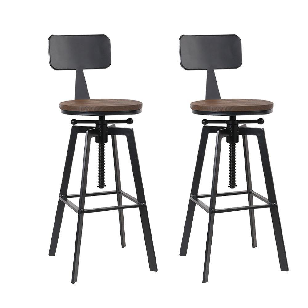 Clapton 2 x Rustic Bar Stools - House Things Furniture > Bar Stools & Chairs