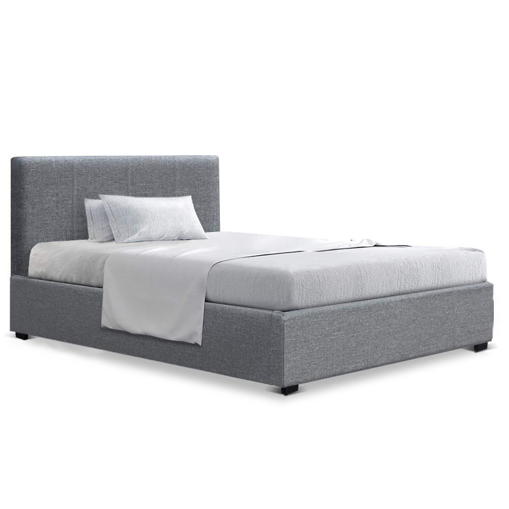 King Single Size Gas Lift Bed Frame Base With Storage Grey NINO - House Things Furniture > Bedroom
