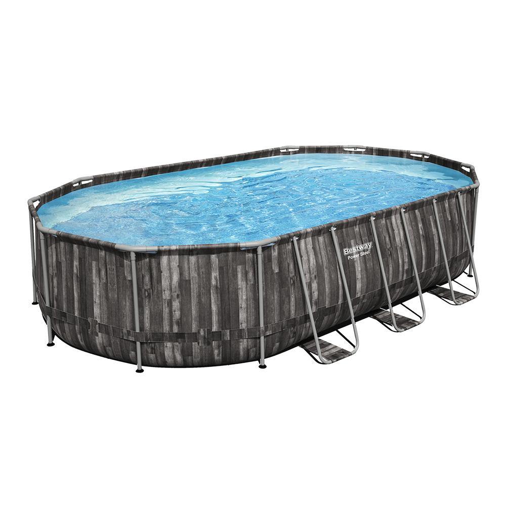 Bestway Swimming Pool Above Ground Power Steel™ Rectangular Frame Pools Filter - House Things Home & Garden > Pool & Accessories