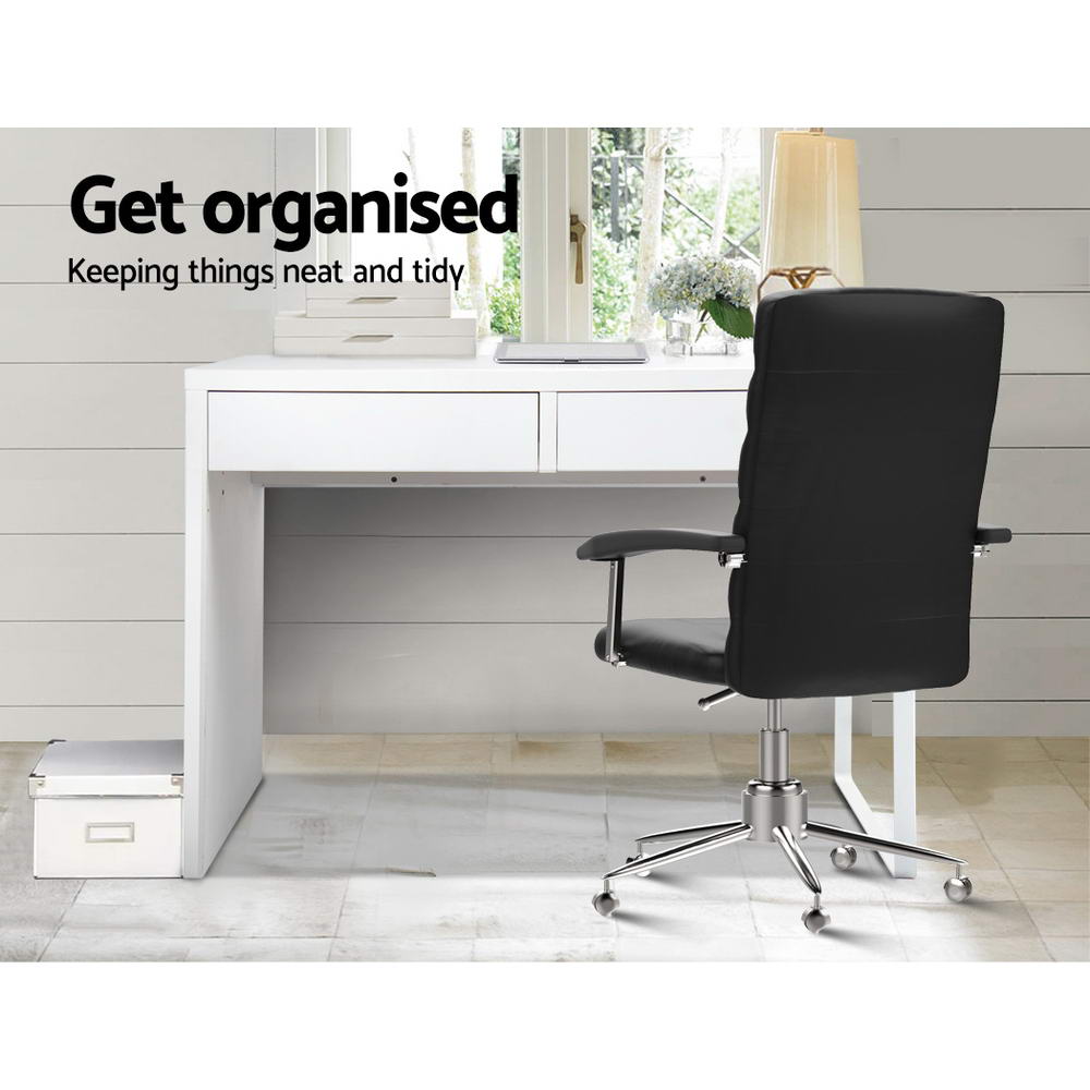 SHARNI Metal Desk with 2 Drawers - White - House Things Furniture > Office