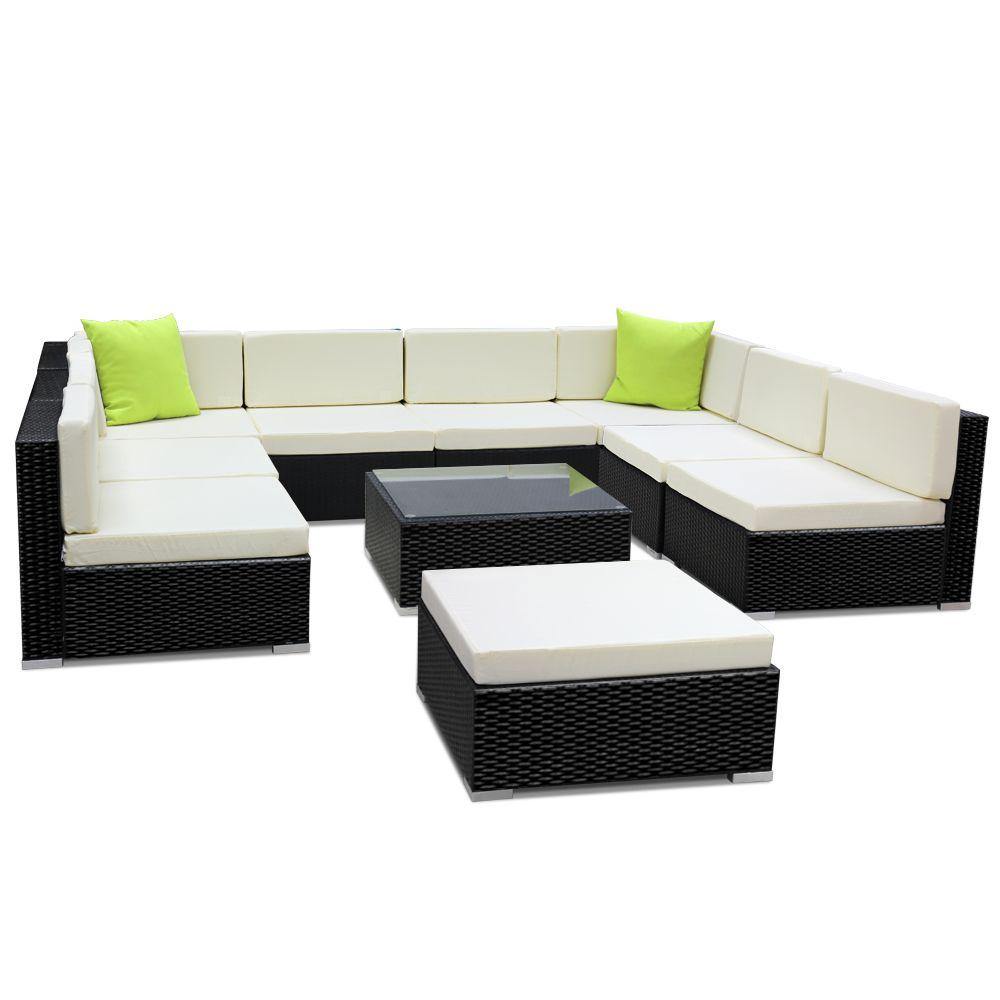 10PC Outdoor Furniture Sofa Set Wicker - House Things Furniture > Outdoor