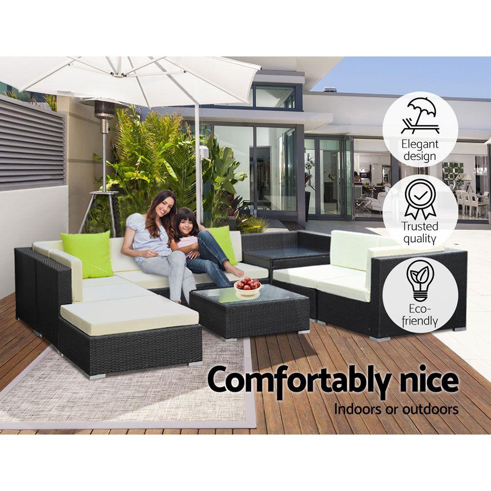 9PC Outdoor Furniture Sofa Set Wicker - House Things Furniture > Outdoor