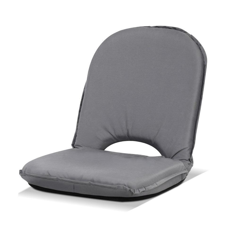 Camping Portable Recliner Beach Chair Folding Grey - House Things Outdoor > Camping