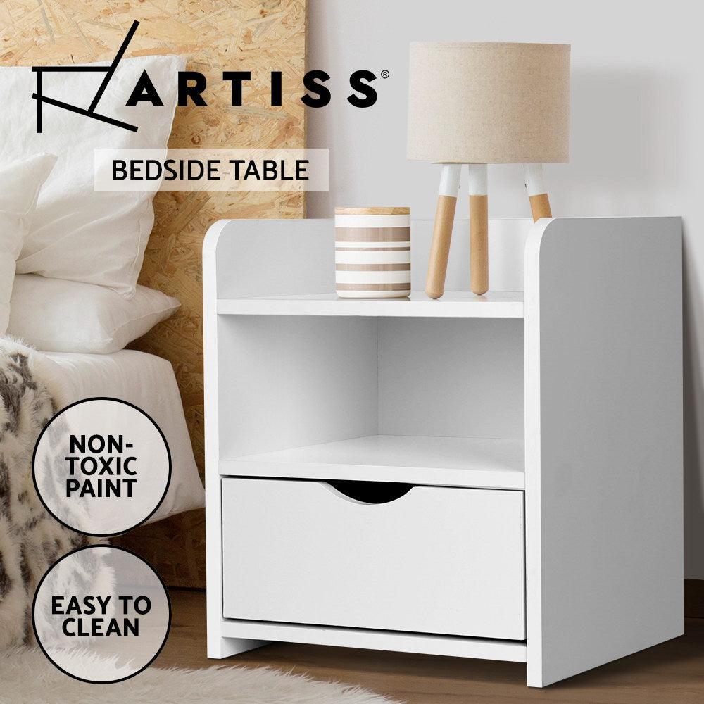 Bedside Table Drawer - White - House Things Furniture > Bedroom