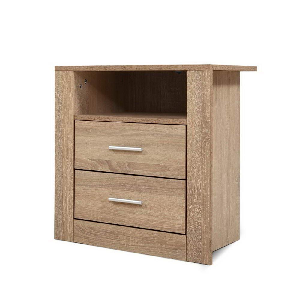 Bedside Tables Drawers Table Oak - House Things 