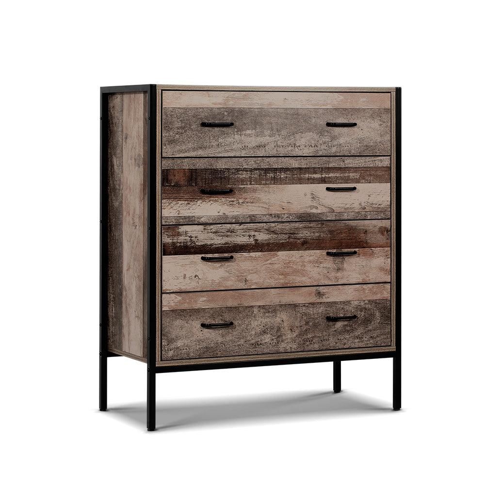 Chest of Drawers Tallboy Dresser Storage Cabinet Industrial Rustic - House Things Furniture > Bedroom
