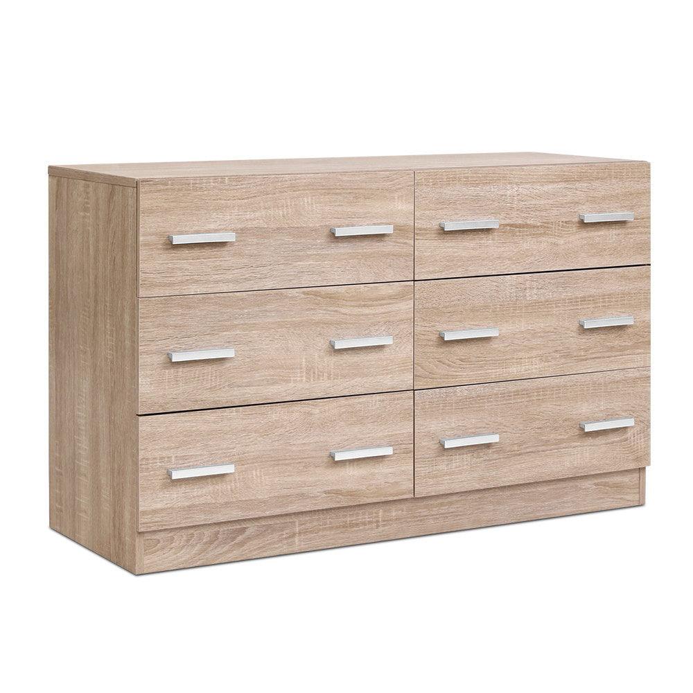 6 Chest of Drawers Cabinet Dresser Table Tallboy Lowboy Storage Wood - House Things Furniture > Living Room