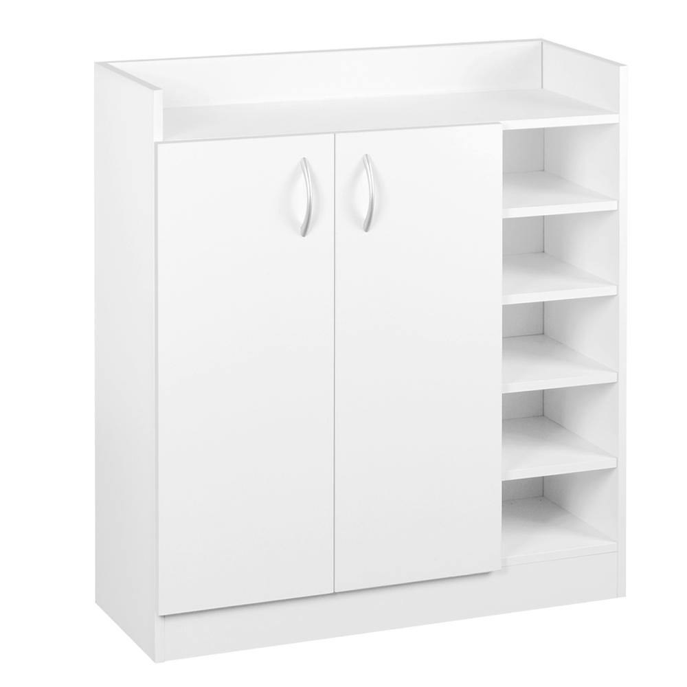 2 Doors Shoe Cabinet Storage Cupboard - White - House Things Home & Garden > Storage