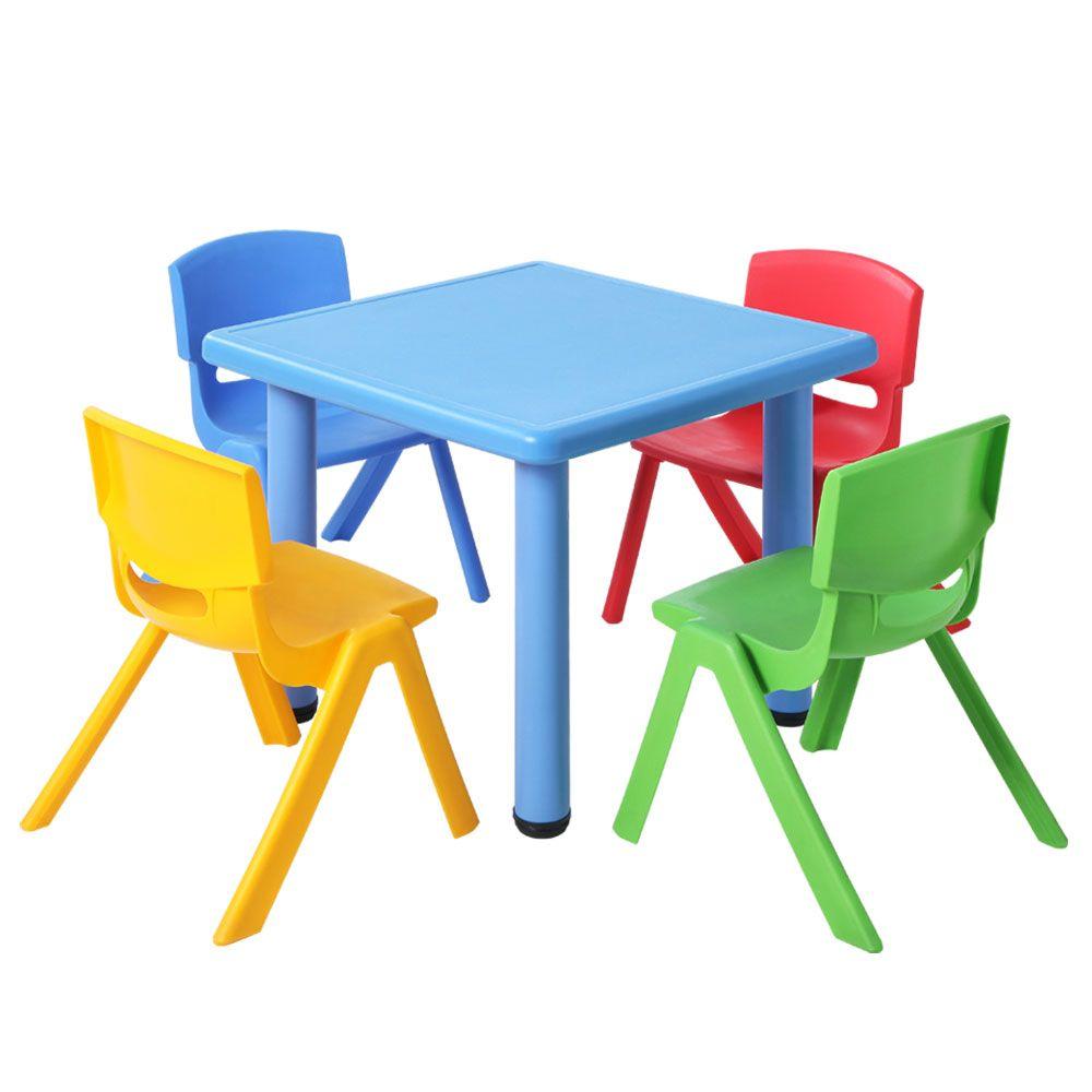 Keezi 5 Piece Kids Table and Chair Set - Blue - House Things Baby & Kids