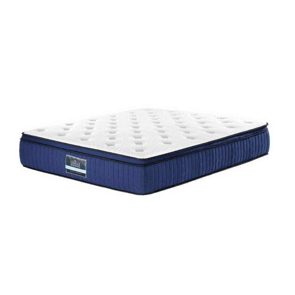 Memory Foam Double Size Mattress 7 Zone Euro Top Pocket Spring Cool Gel 34cm - House Things Furniture > Mattresses