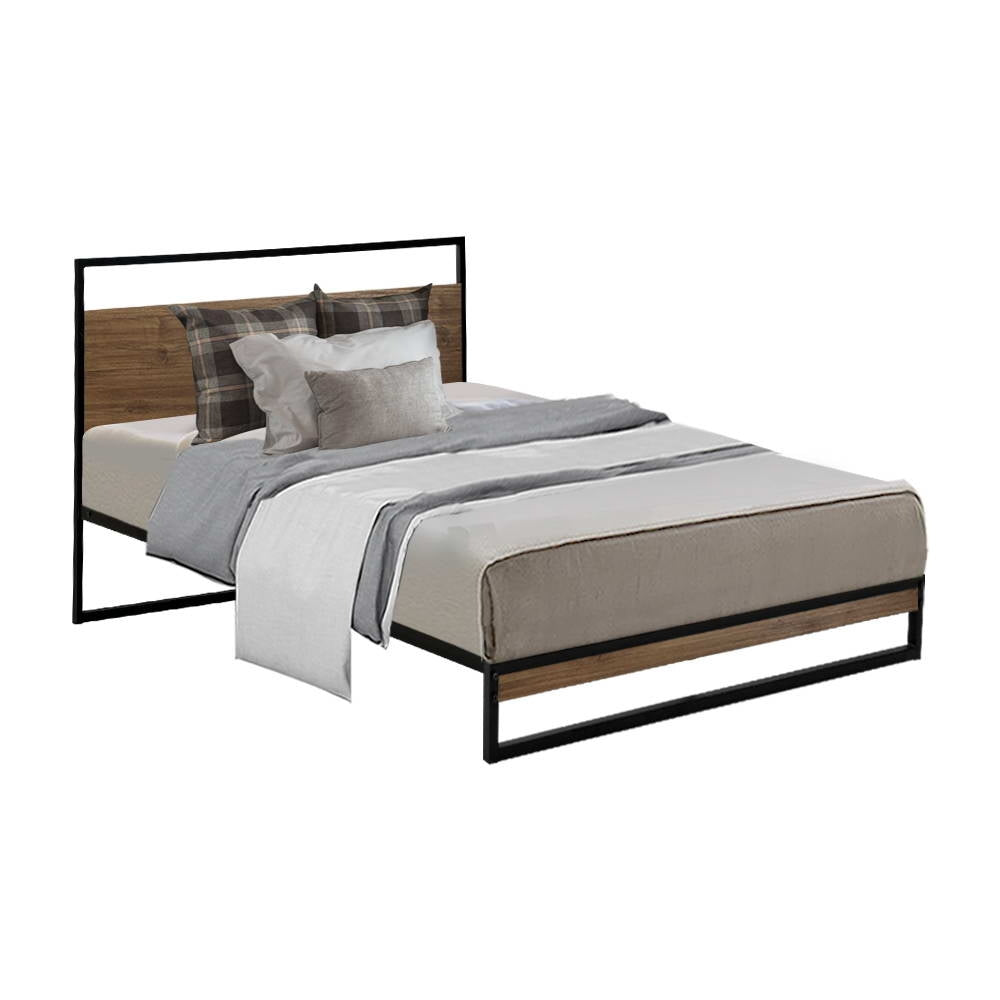Single Size Bed Frame Mattress Base Black Dane - House Things Furniture > Bedroom