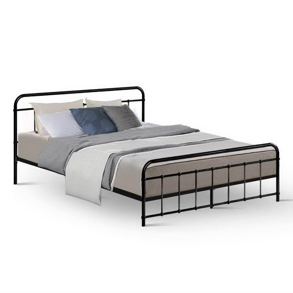 Queen Size Metal Bed Frame Black - House Things Furniture > Bedroom