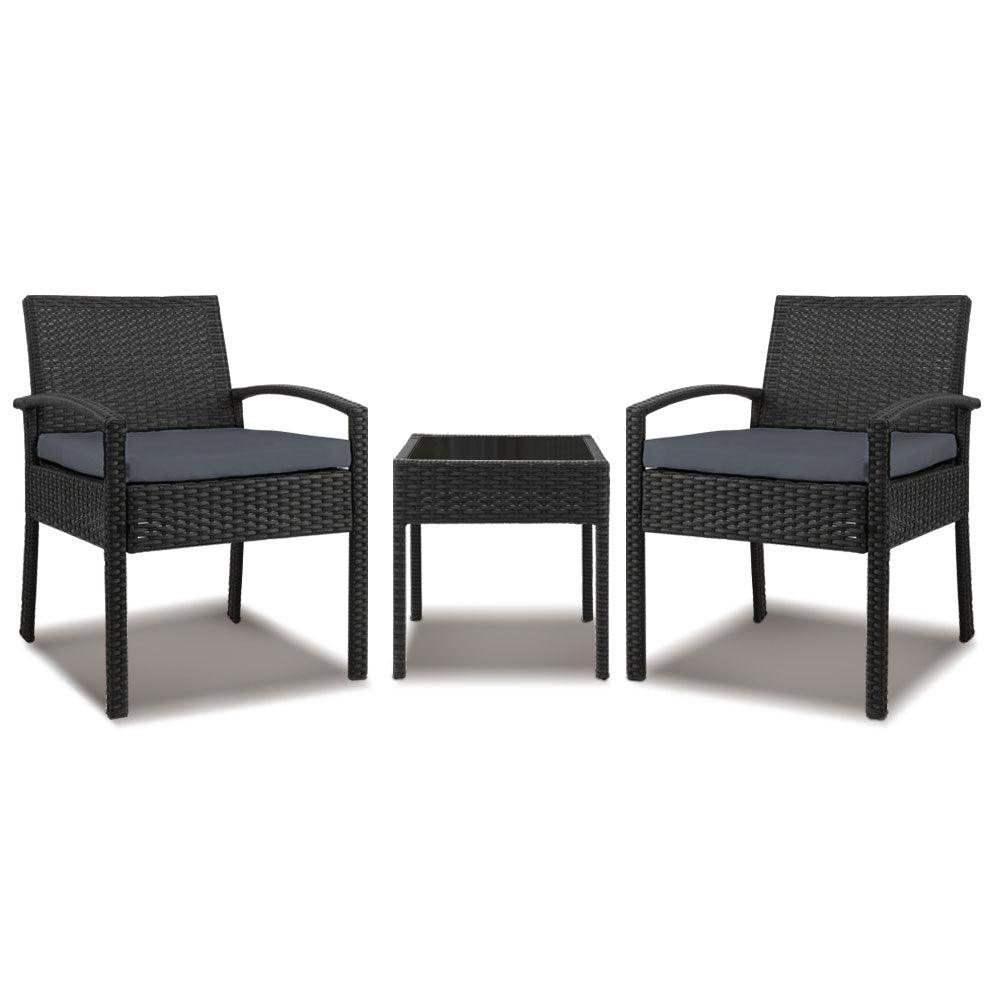 3-piece Outdoor Set - Black - House Things 