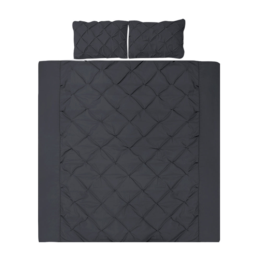 King Size Quilt Cover Set - Black - House Things Home & Garden > Bedding