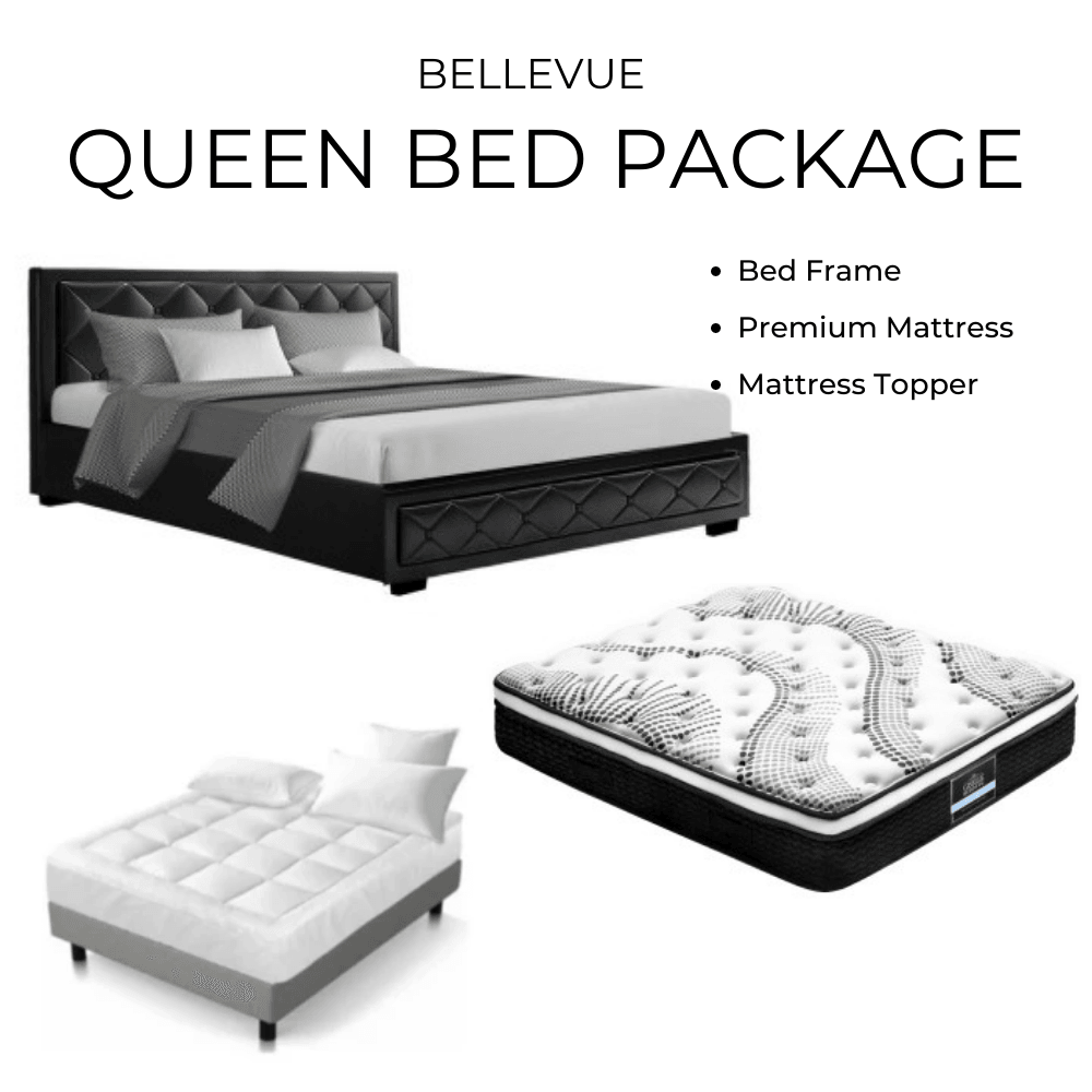 BELLEVUE Queen Bed & Mattress Package - House Things 
