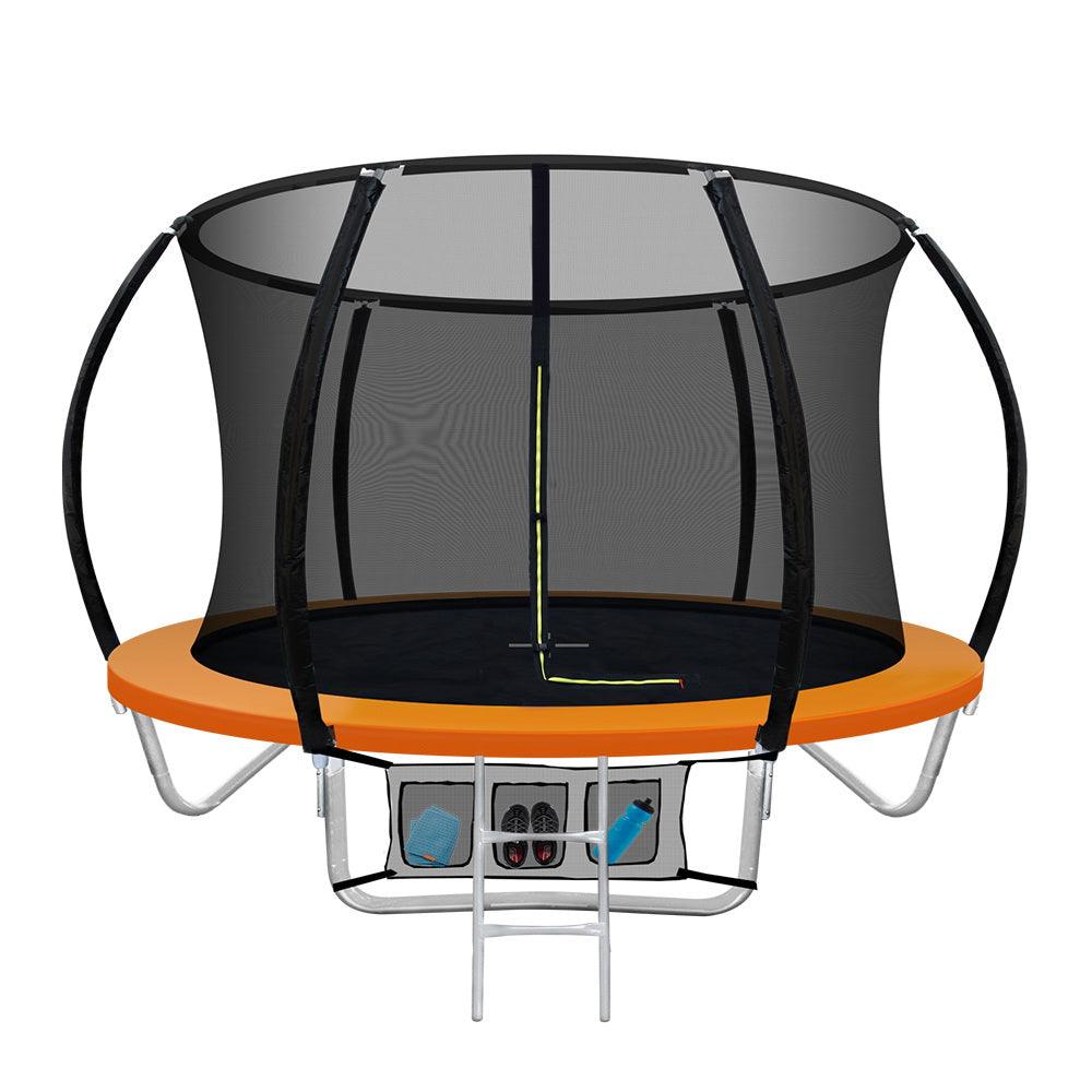 8FT Trampoline Round Trampolines Orange - House Things Sports & Fitness > Trampolines