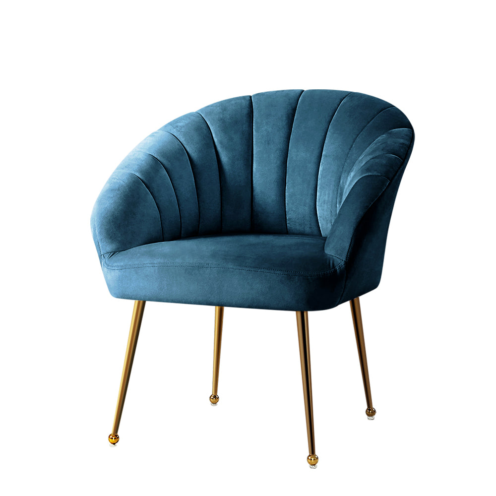 Velvet Navy Blue Accent Lounge Armchair Chair Sofa Couch - House Things Furniture > Living Room