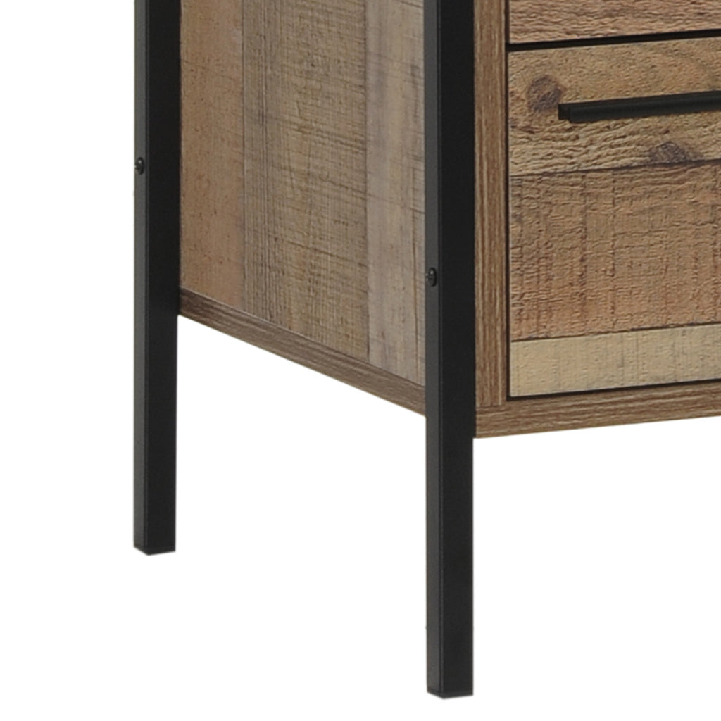 Bedside Table 2 drawers Night Stand Particle Board Construction in Oak Colour - House Things Furniture > Bedroom