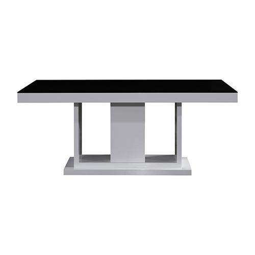 Calabria Dining Table Black Glass & White - House Things Furniture > Dining