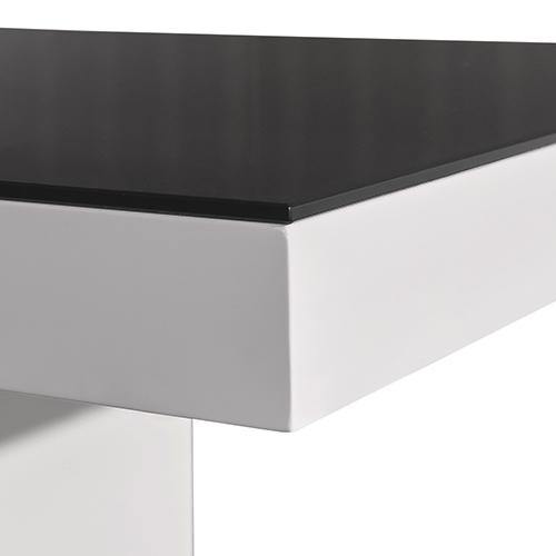 Calabria Dining Table Black Glass & White - House Things Furniture > Dining