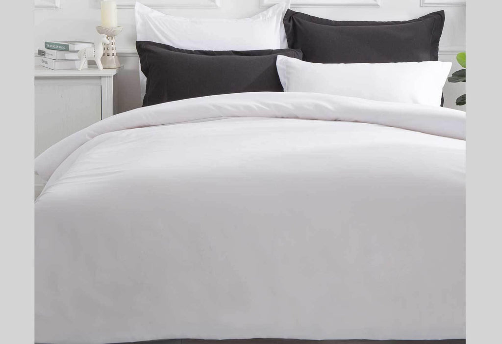 Super King Size White Color Quilt Cover Set (3PCS) - Housethings 
