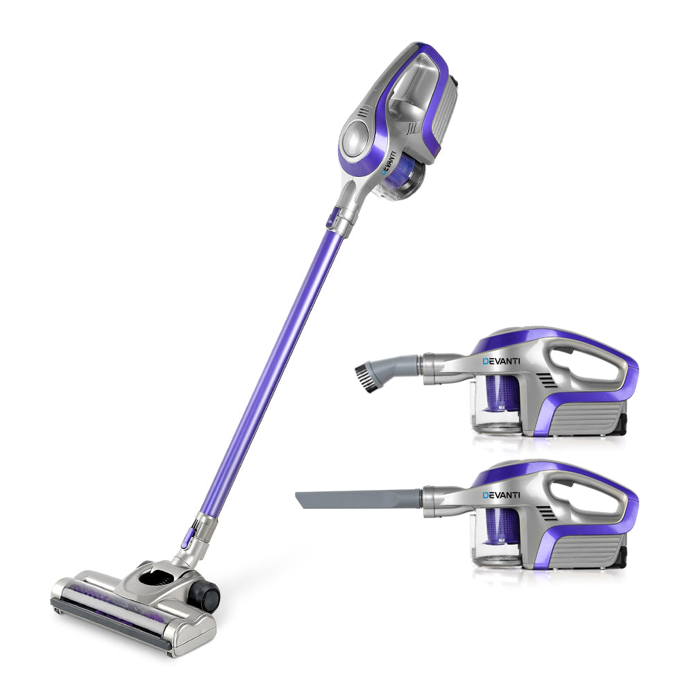Devanti Cordless Stick Vacuum Cleaner - Purple & Grey - House Things Appliances > Vacuum Cleaners