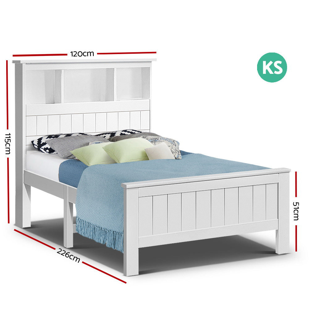 King Single Wooden Timber Bed Frame - House Things Furniture > Bedroom