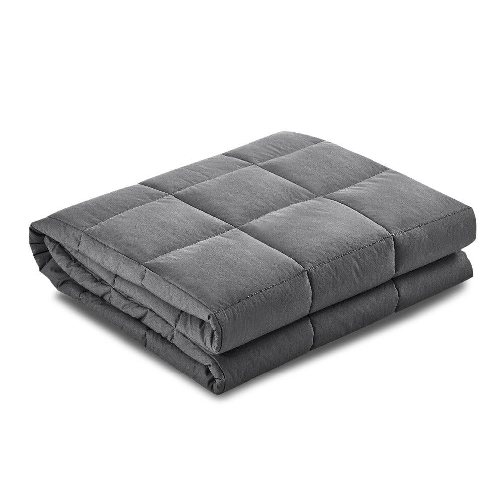 Weighted Blanket Adult 9KG Heavy Gravity Blankets Microfibre Cover Calming Relax Anxiety Relief Grey - House Things Home & Garden > Bedding