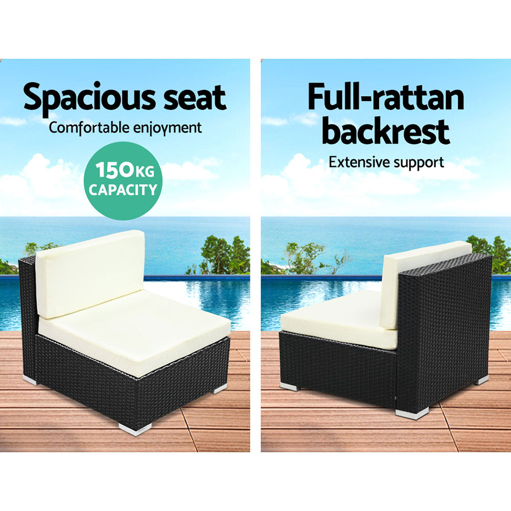 3pc Outdoor Wicker Lounge Sofa Furniture Set