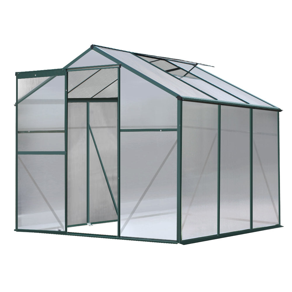 Greenfingers Greenhouse 1.9x1.9x1.83m AluminiumGreen House Garden Shed