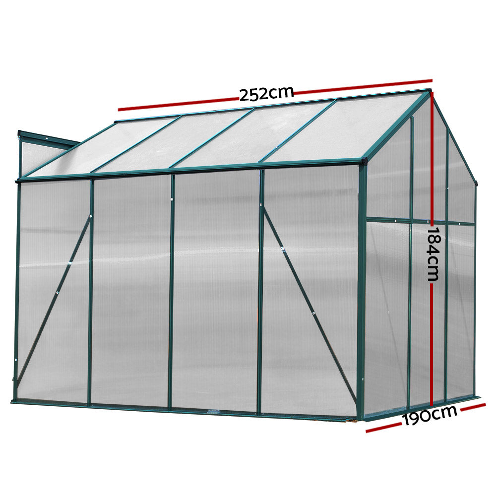 Greenfingers Greenhouse 2.52x1.9x1.83m Aluminium Green House Garden Shed