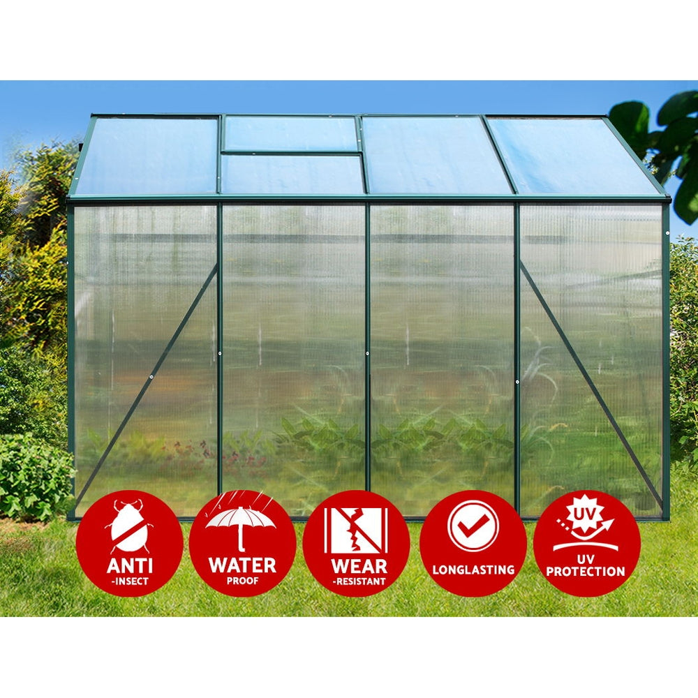 Greenfingers Greenhouse 2.52x1.9x1.83m Aluminium Green House Garden Shed