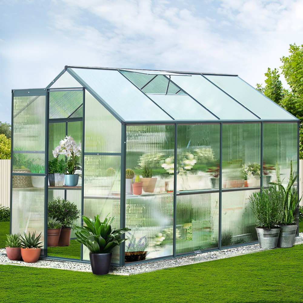 Greenfingers Greenhouse 2.52x1.9x1.83m Aluminium Green House Garden Shed