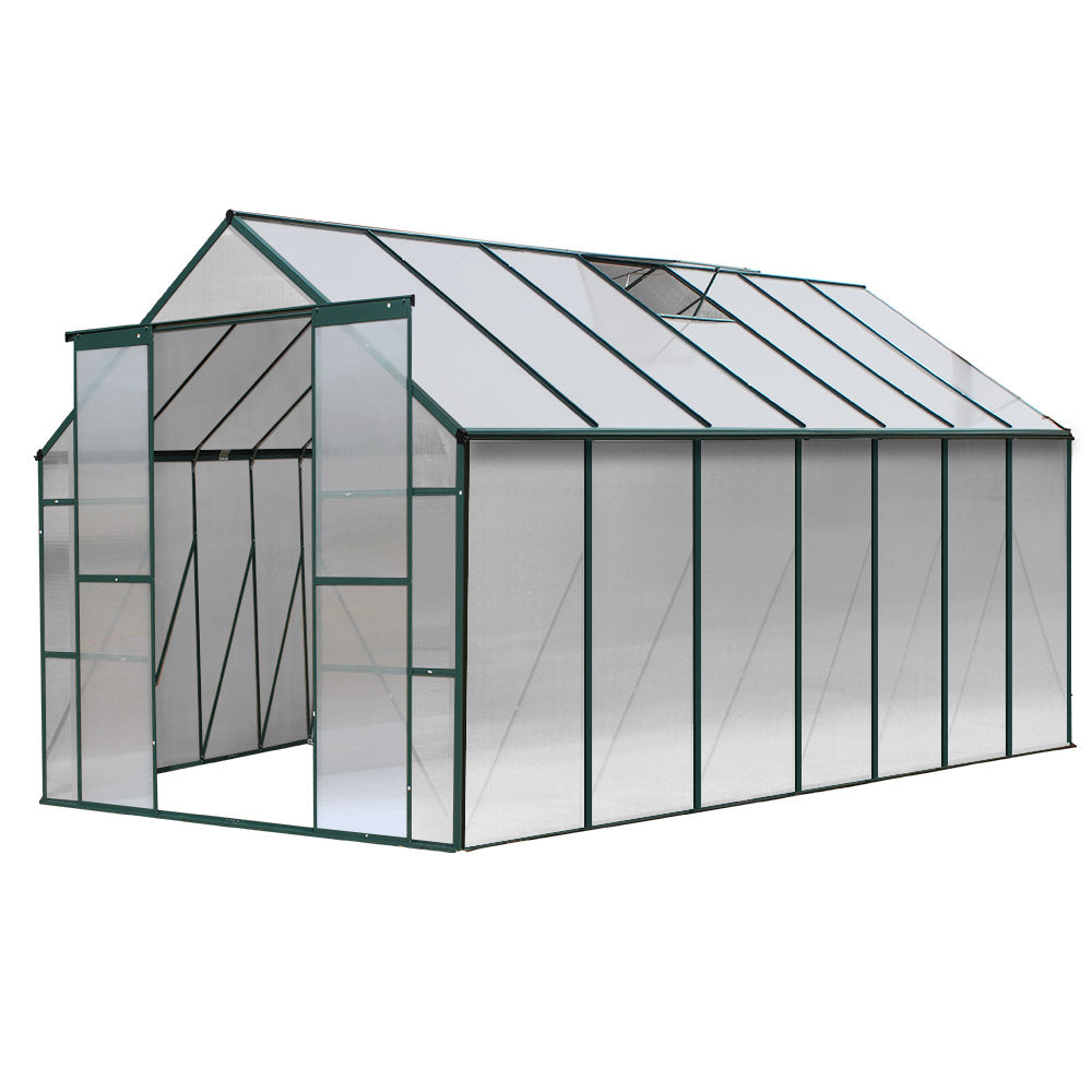 Greenfingers Greenhouse 4.43x2.44x2.15m Aluminium Green House Garden Shed