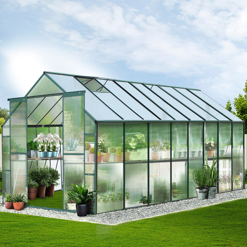 Greenfingers Greenhouse 5.1x2.44x2.1m Aluminium Green House Garden Shed
