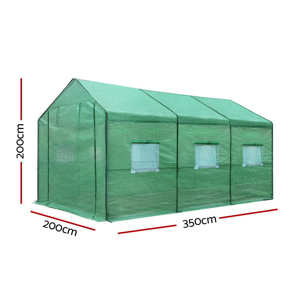 Greenfingers Greenhouse 3.5x2x2m Walk in Green House Tunnel Plant Garden Shed