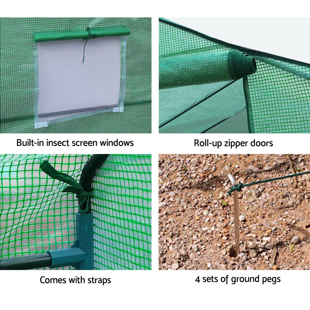 Greenfingers Greenhouse 3.5x2x2m Walk in Green House Tunnel Plant Garden Shed
