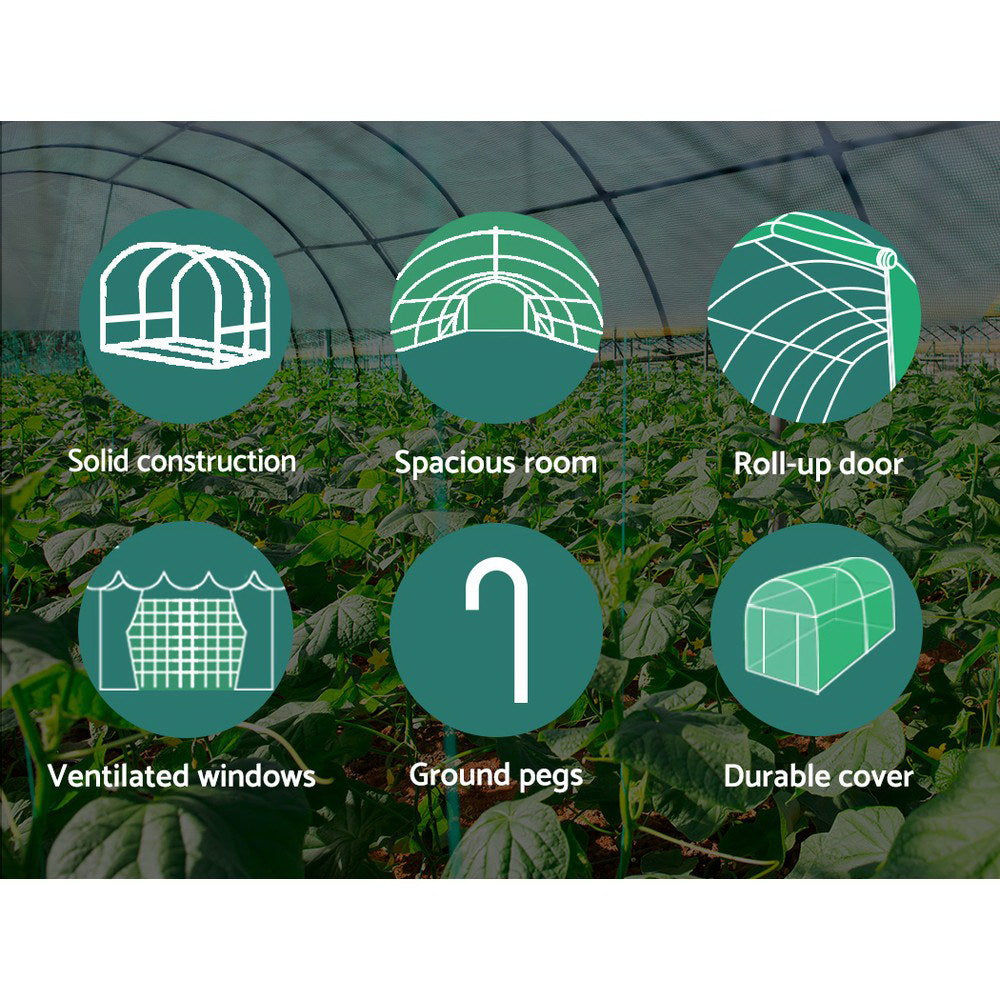 Greenfingers Greenhouse 3.5x2x2m Walk in Green House Tunnel Plant Garden Shed