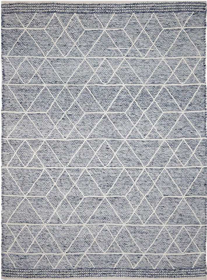 Albona Blue White Wool Rug