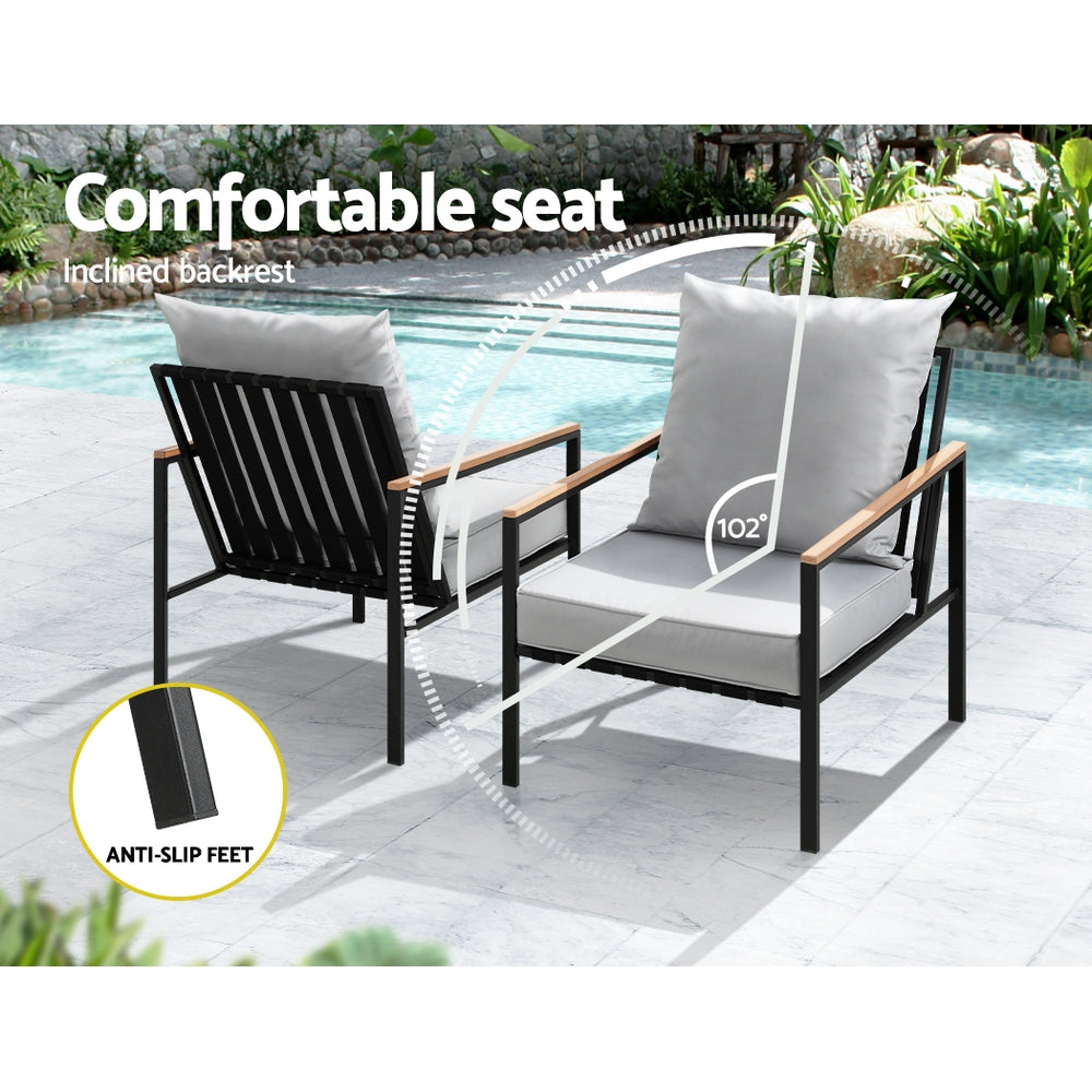 3pc Outdoor Black Furniture Bistro Setting 