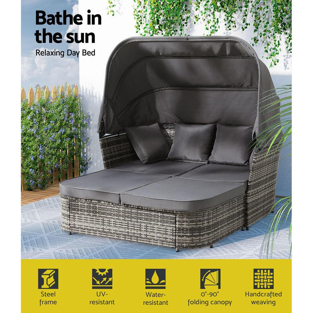 Outdoor Sun Lounger Wicker Furniture Day Bed