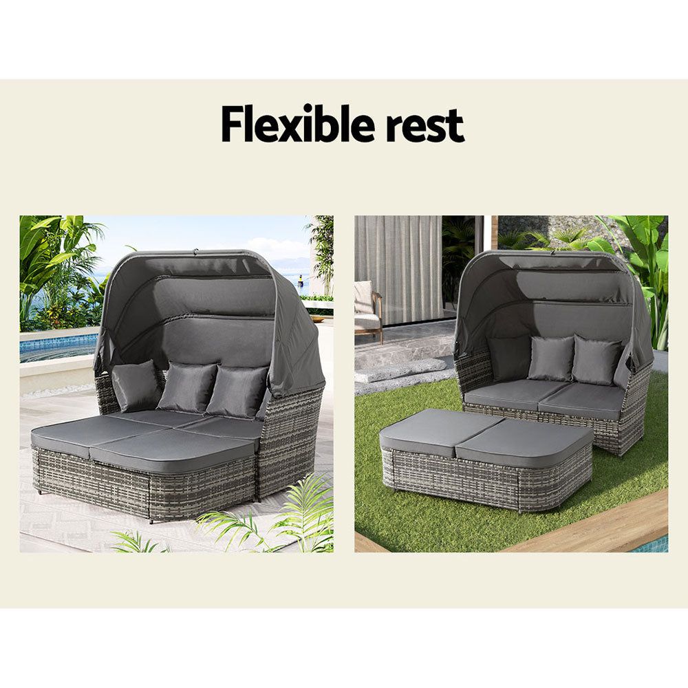 Outdoor Sun Lounger Wicker Furniture Day Bed