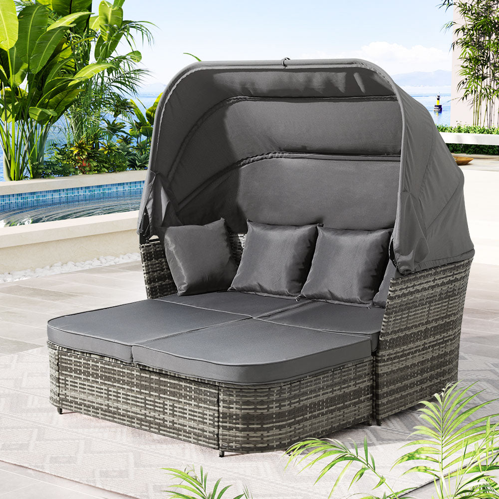 Outdoor Sun Lounger Wicker Furniture Day Bed