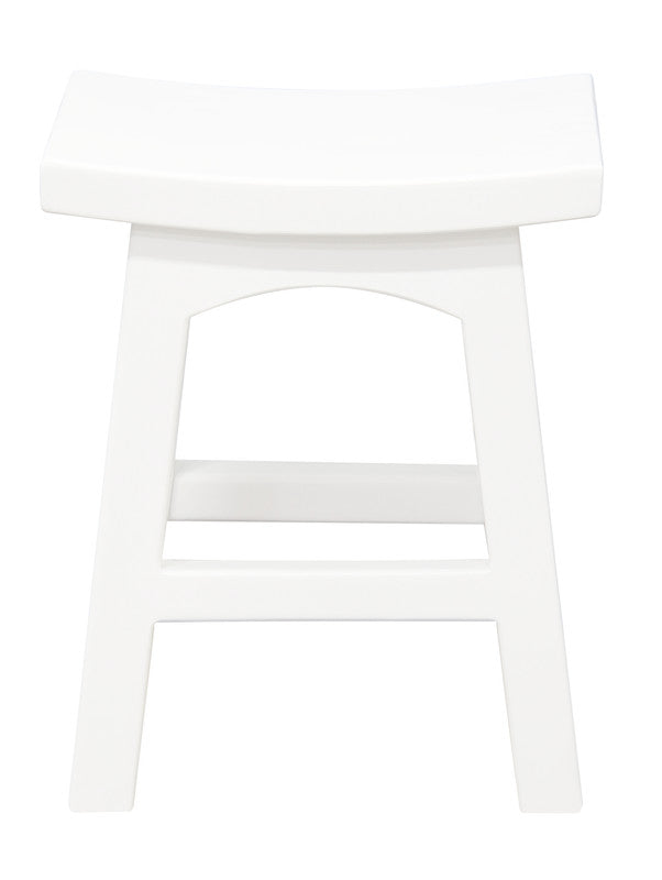 Tokyo Solid Mahogan Timber Footstool White