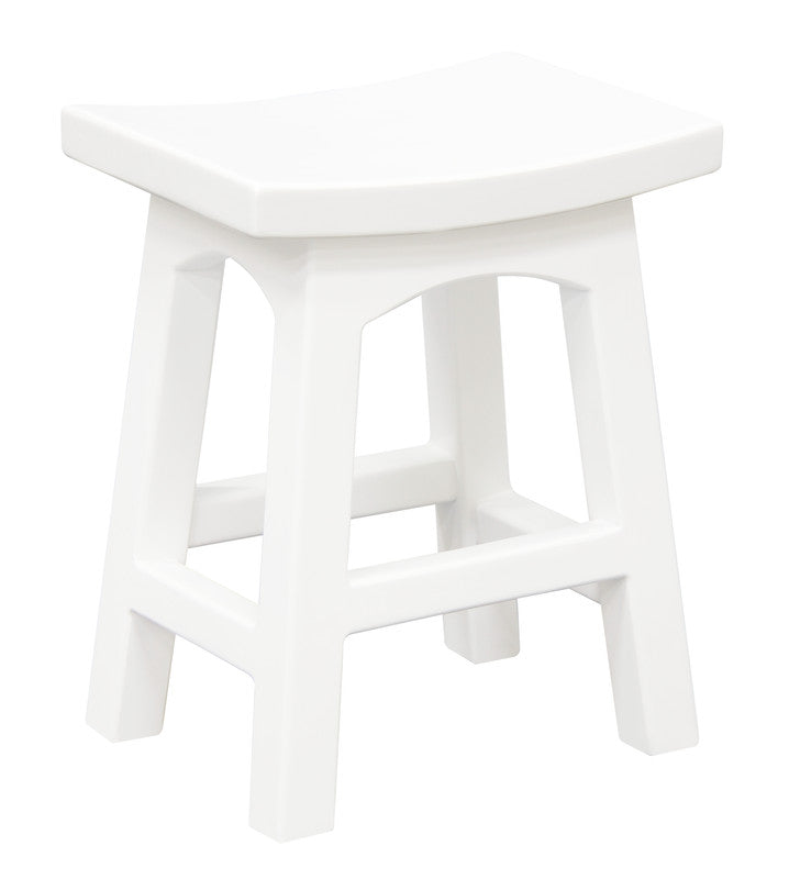 Tokyo Solid Mahogan Timber Footstool White