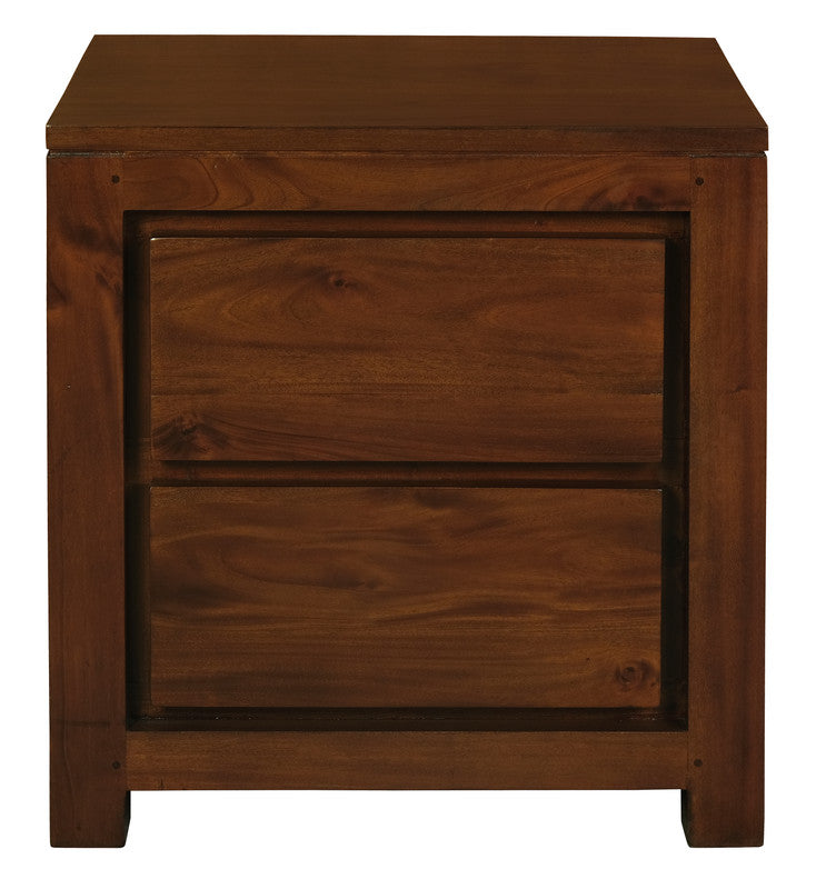 Amsterdam 2 Drawer Bedside Table Mahogany