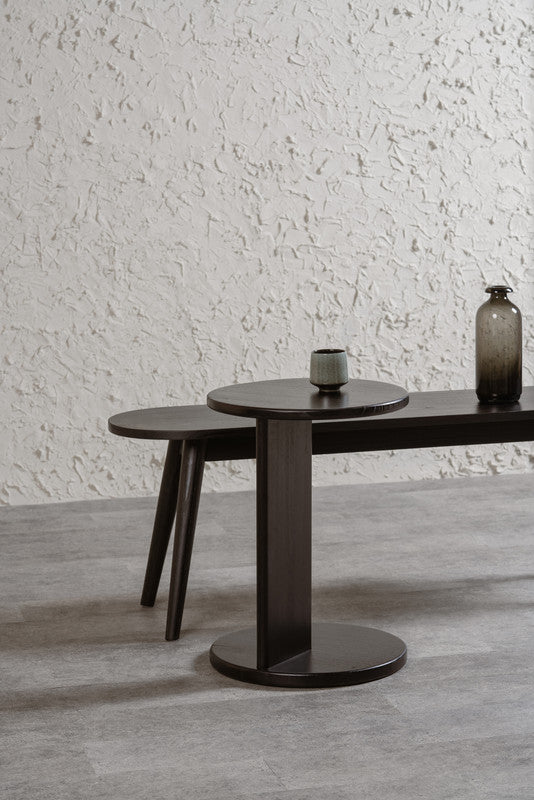 Brentwood Round Solid Timber Lamp Table Black