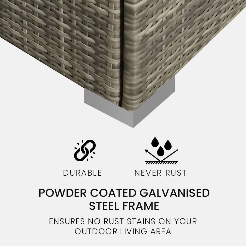 London Rattan Outdoor Wicker Coffee Table Patio Grey