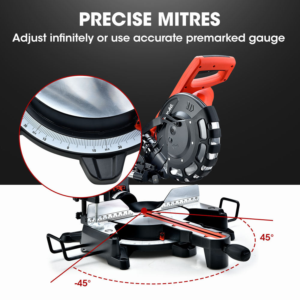 Baumr 254mm Dual Bevel Sliding Compound Mitre Drop Saw